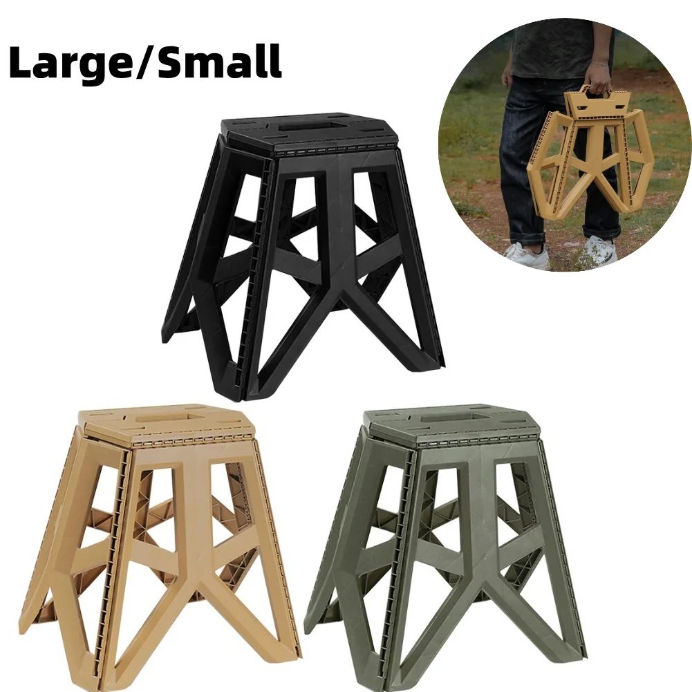 Outdoor Folding Bench Handle Design Portable Camping Bench High Load-Bearing Camping Fishing Stool for Hiking Backpacking