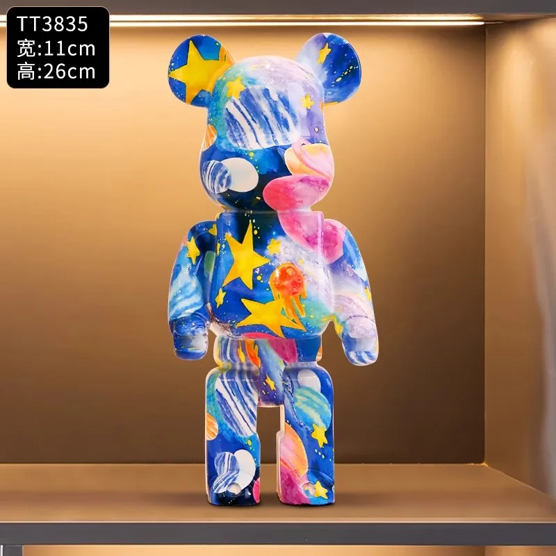 

New psychedelic starry sky 400% violent bear series ornaments, living room and office desk decorations, fashionable ornaments