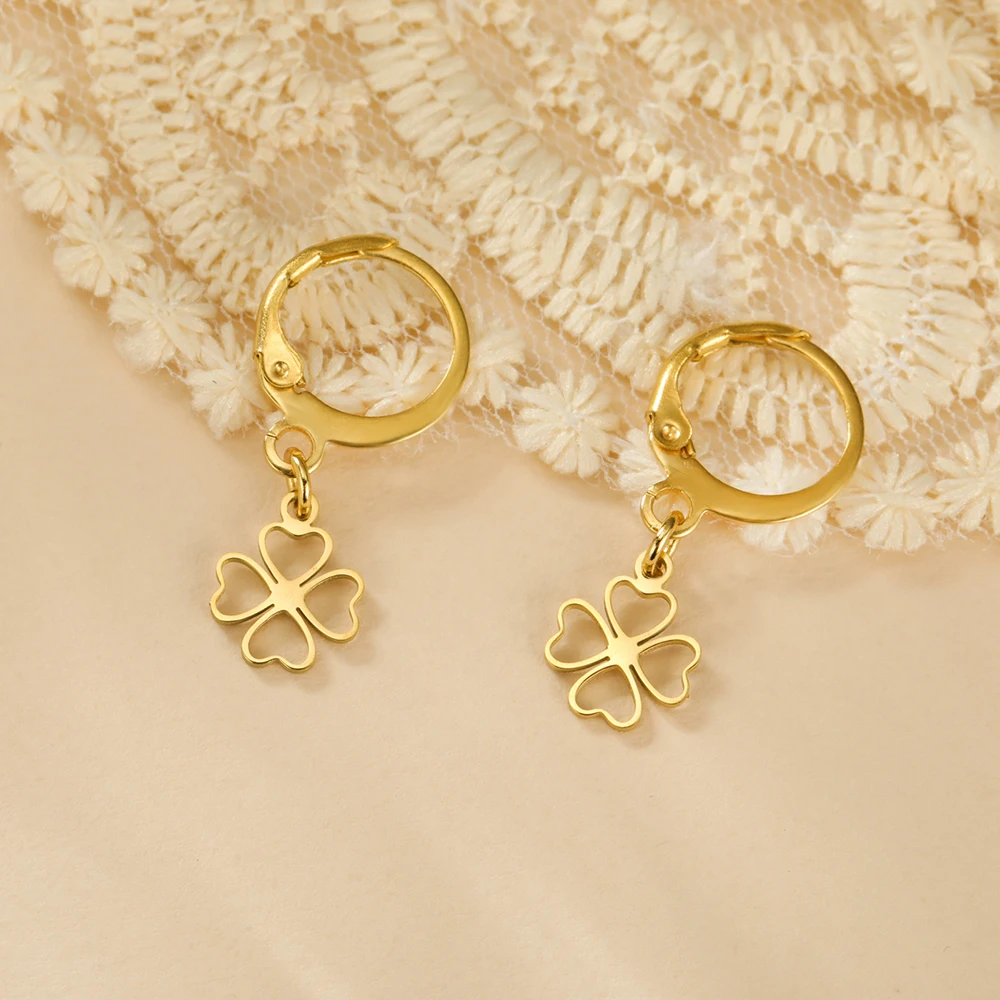 Dawapara Lucky Four Leaf Clover Damen Ohrringe Irish Knot Shamrock Charm Edelstahl Schmuck Valentinstag Geschenk – Detail 39