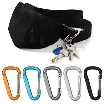 New Safety Multicolor Aluminium Alloy Carabiner Camping Hiking Hook Climbing Button Buckle Keychain