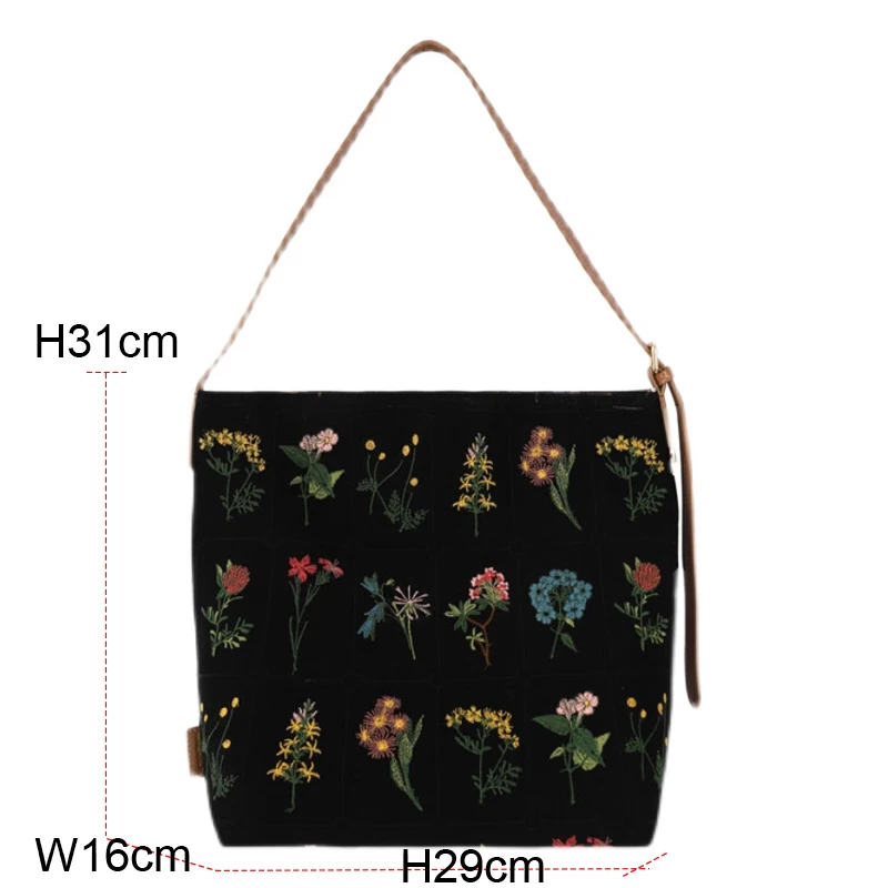 2022 New Arrival Spring All Things Grow Tote Bag Women'S Canvas Crossbody Shopping Bag Large-Capacity Shoulder Messenger Bag