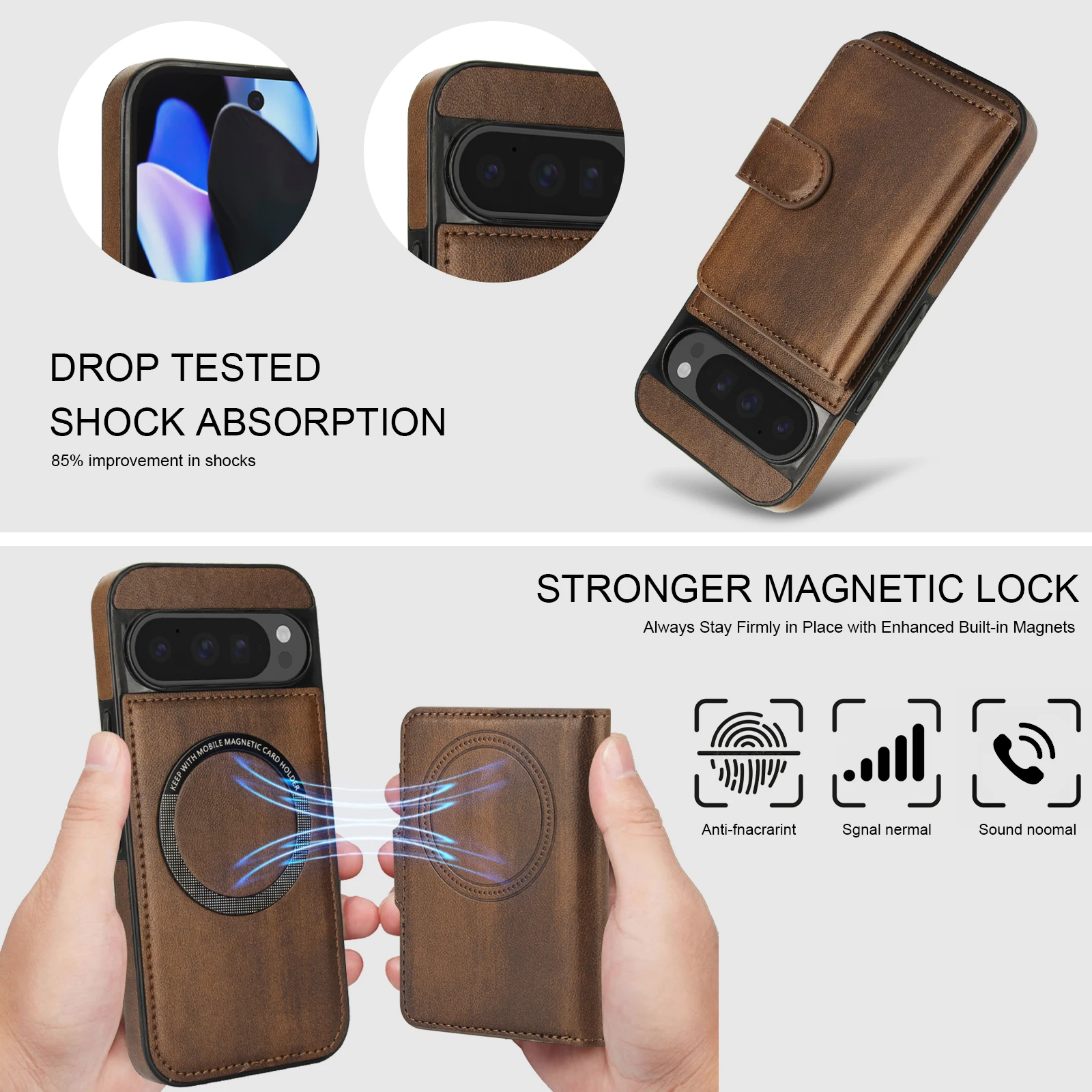 2-in-1 Detachable Magnetic Leather Wallet Case with Magsafe Charging