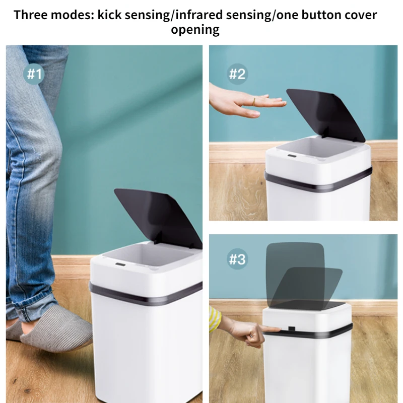 Household Fully Automatic Induction Smart Trash Can With Lid Living Room Kitchen Bedroom Bathroom Trash Can