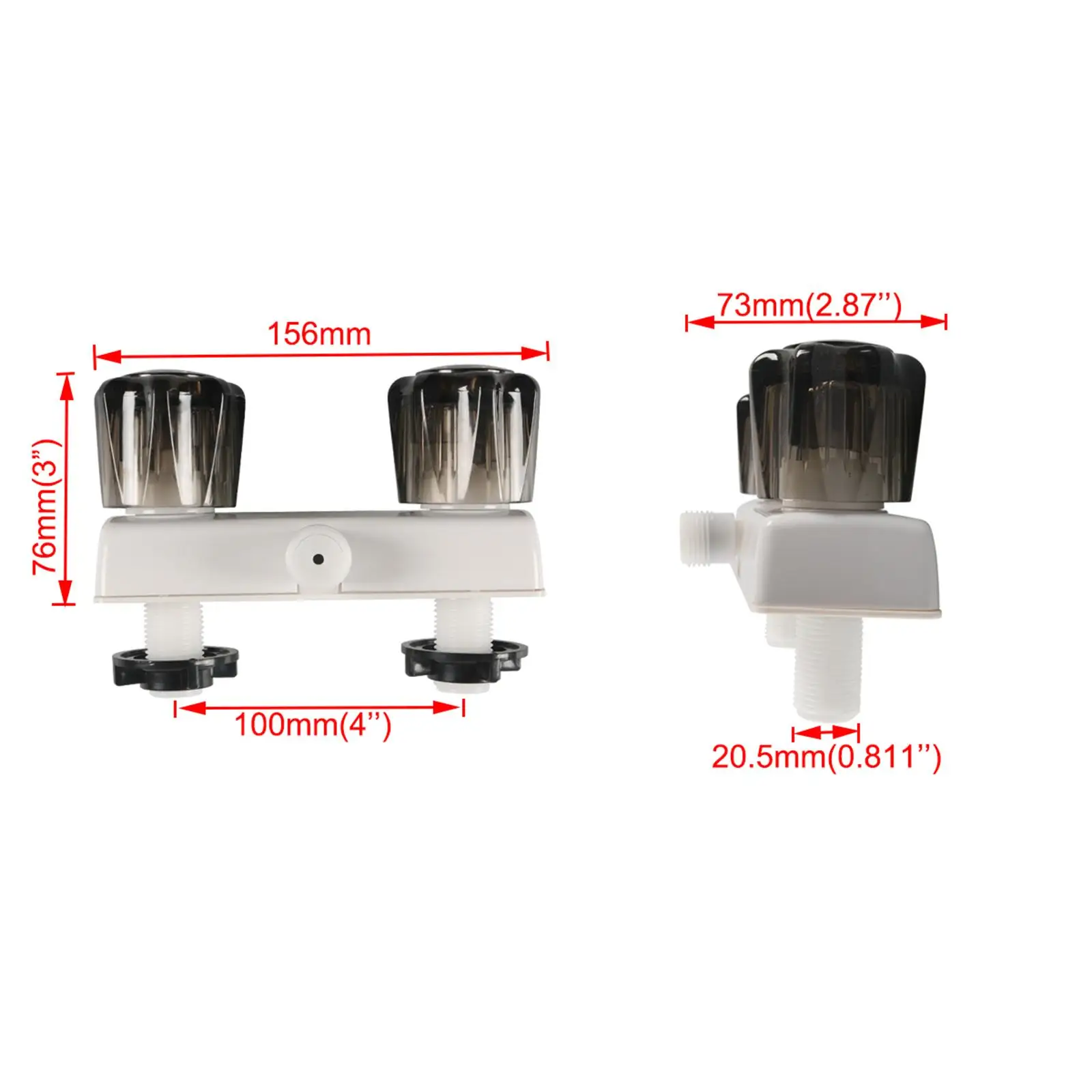 RV 샤워 수도꼭지, 샤워 밸브 전환기, 아크릴 손잡이, RV 자동차 용이