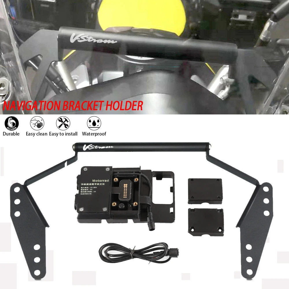 

For Suzuki V-Strom DL 650 DL650 DL650XT Charger 2017-2022 12MM Handlebar Holder Navigation Bracket VStrom 1000 DL1000 2014-2020