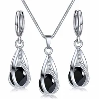 Ensemble collier et boucles d'oreilles avec pendentif mélodie chic, bijoux scintillants en cristal pour femmes 6
