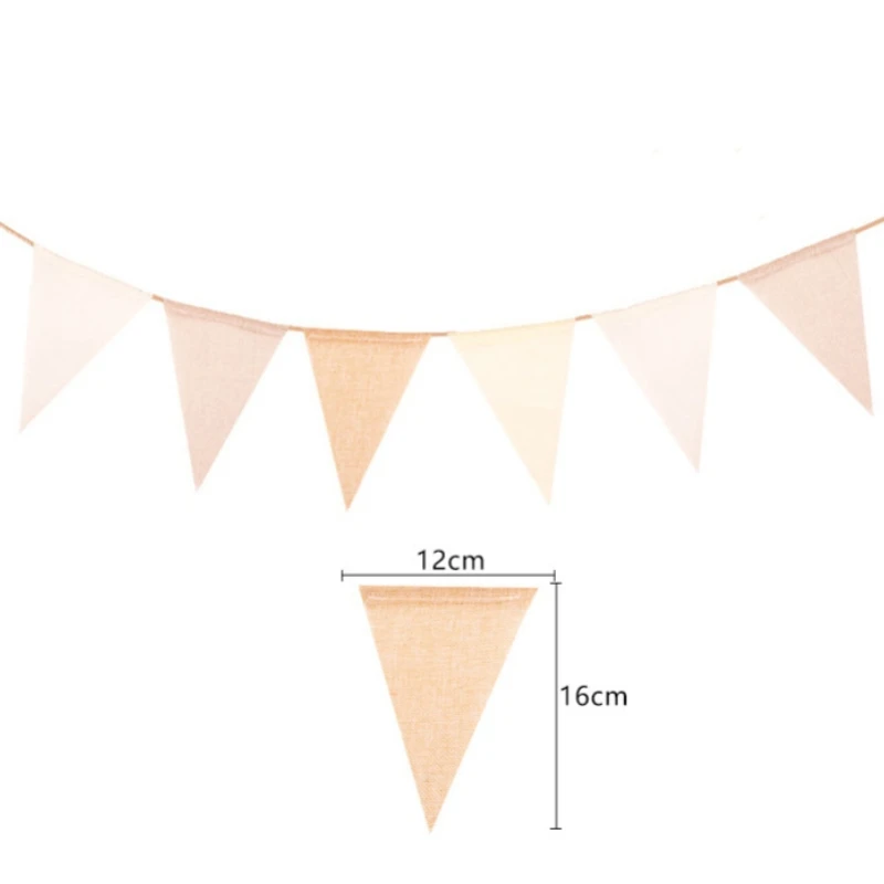 First Birthday Baby Shower Burlap Garland Wedding Coffee Cream Pennant Decoration Linen Khali Banner Kids party decorations birthday banner birthday streamers