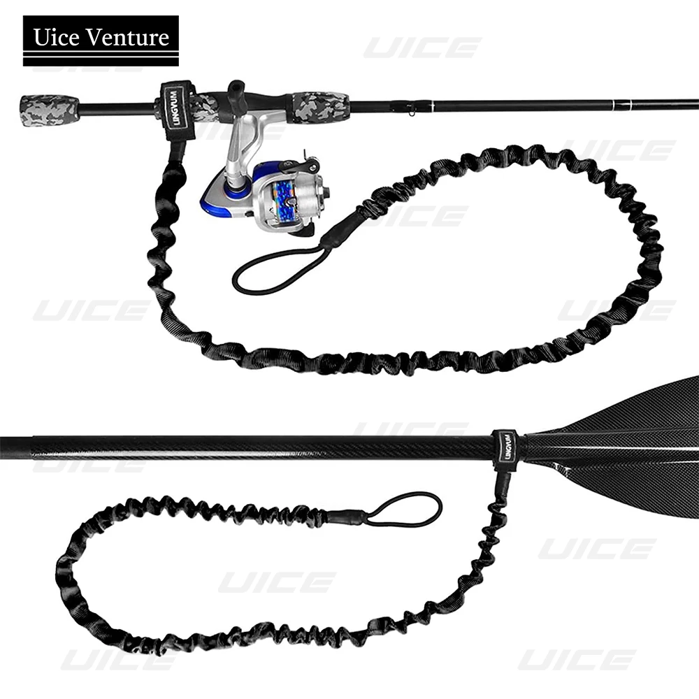 Elastic Kayak Paddle Leash Adjustable Kayak Rod Lanyard With Safety