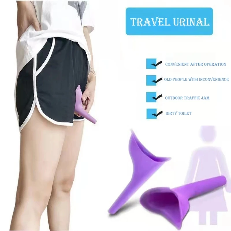 Soft Silicone Female Urinal Outdoor Travel Camping Women Girl Urinal For women Stand Up & Pee Lady Girl  Mobile Toilet