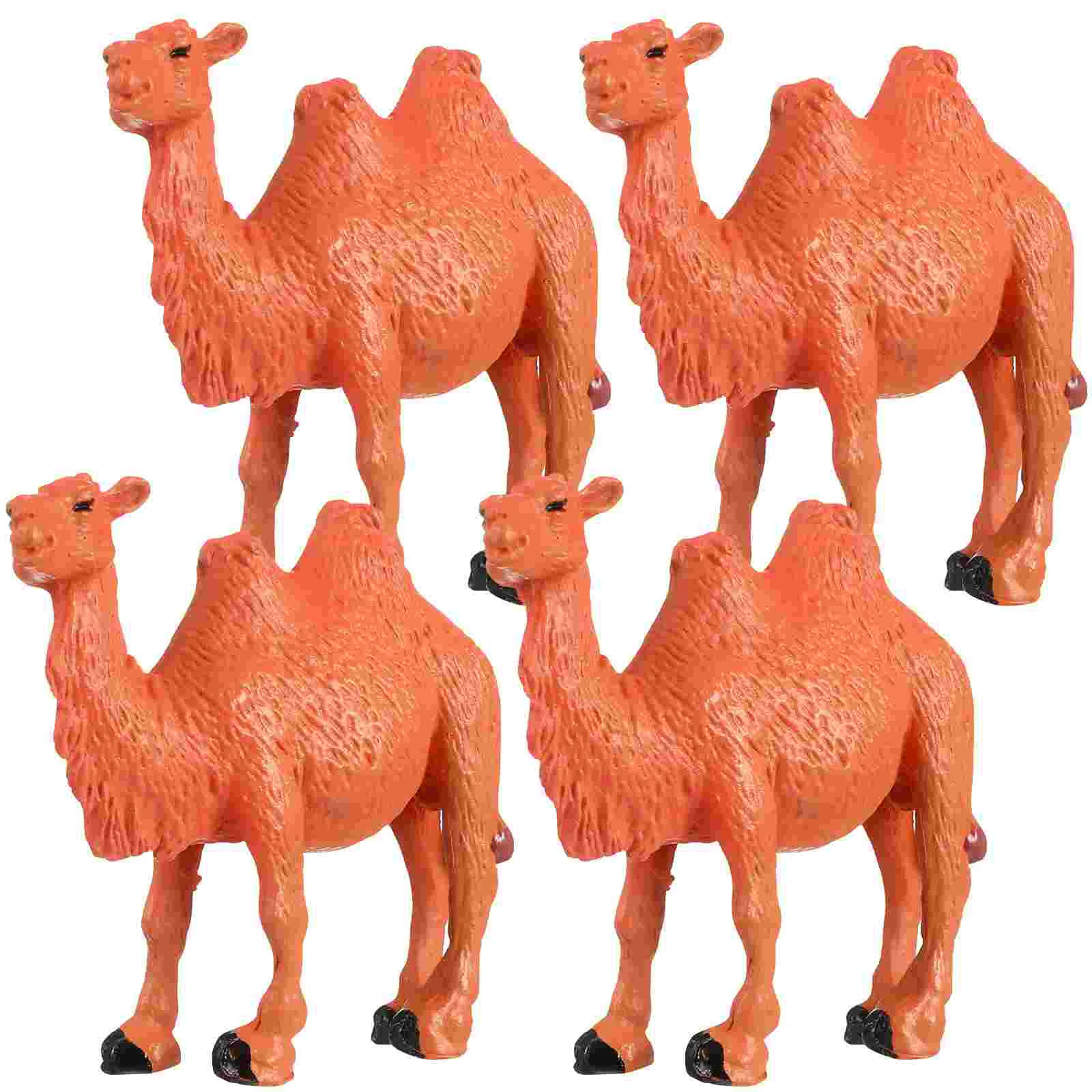 

4 Pcs Children's Toys Camel Ornament Statues Models Desert Mini Animals for Kids Small Figurines Camels Baby