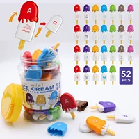 52PCS Ice Cream Alphabet Matching Toy Colour Counting Word Learing for Children Development Game Uppercase Lowercase Letters 1