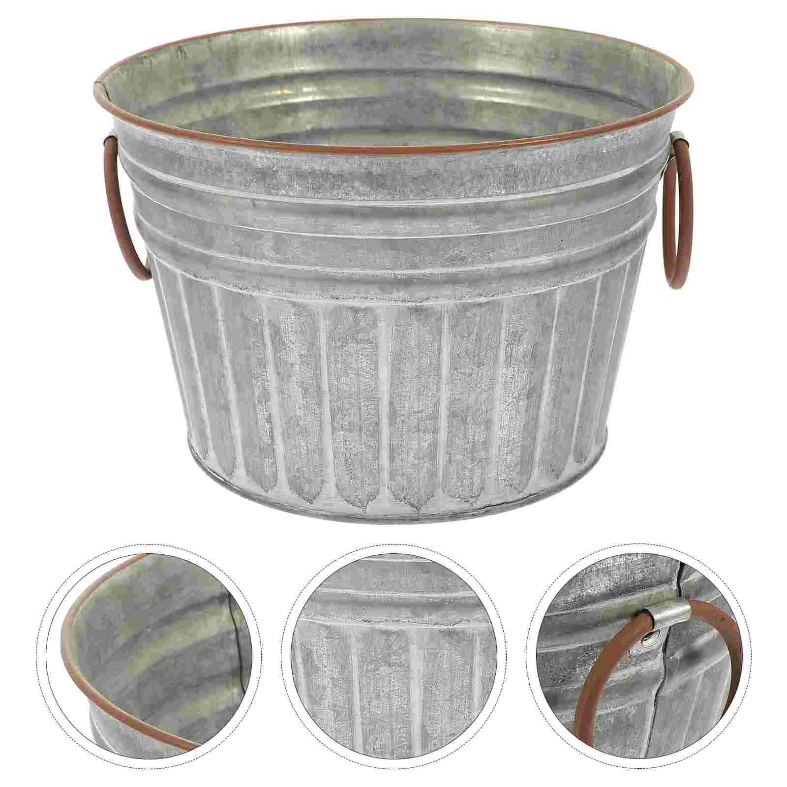 

Multi-use Creative Practical Premium Small Flowerpot Bucket Small Metal Bucket Small Iron Planter for Garden Plants Flower Home