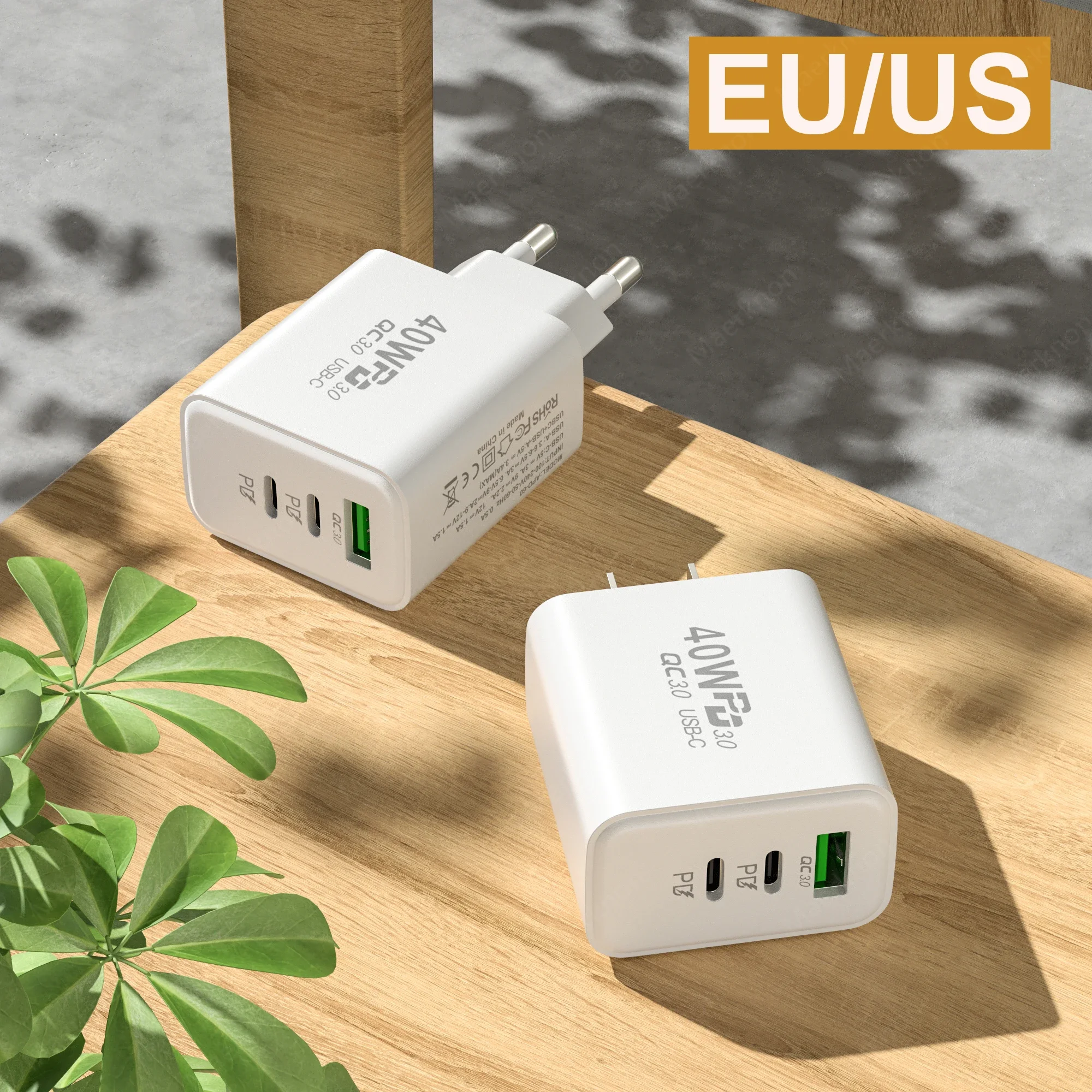 รูปสินค้า อะแดปเตอร์ชาร์จ USB 3 พอร์ต ชาร์จเร็ว ใช้ได้ทั่วโลก