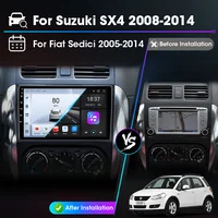 Autoradio pour Suzuki SX4 2006-2013 et Fiat Sedici 2005-2014 lecteur multimédia Carplay Android Auto Navigation 2 Din Audio stéréo 2