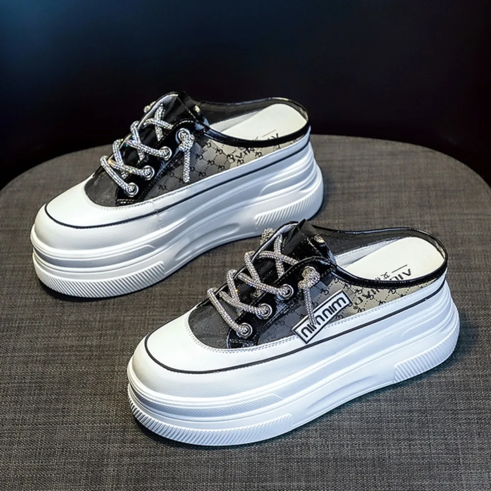 Women Slippers Female Shoes Loafers Slippers Women Summer Luxury Slides Med Cover Toe Lady Platform Designer Girl Flat Cross-tie