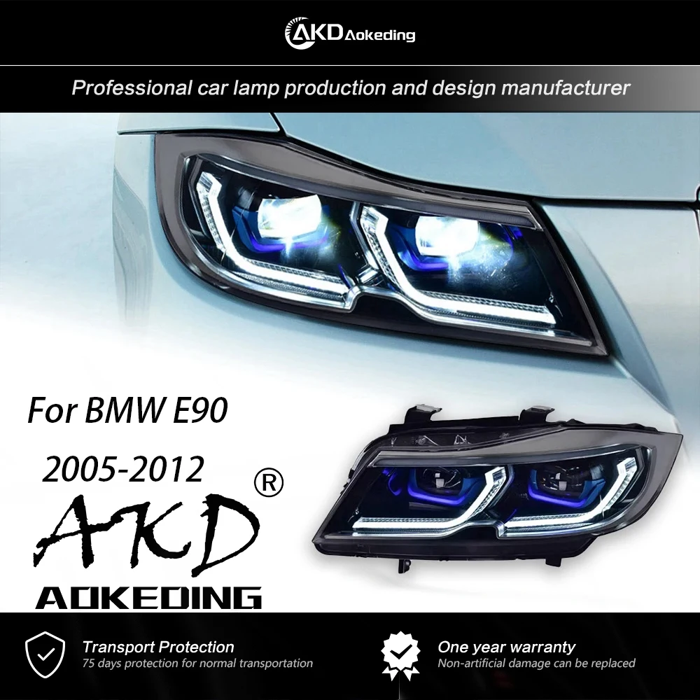 

AKD Head Lamp for BMW E90 Headlights 2005-2012 320i 318i 323i 3 Series LED Headlight DRL Hid Bi Xenon Beam Auto Accessories 2PCS