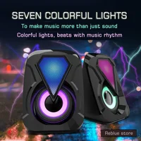 Computer Speaker For PC Desktop And Laptop Mini RGB LED Sound Box With Subwoofer For Home Theater Colorful USB Wired Game Speake 1