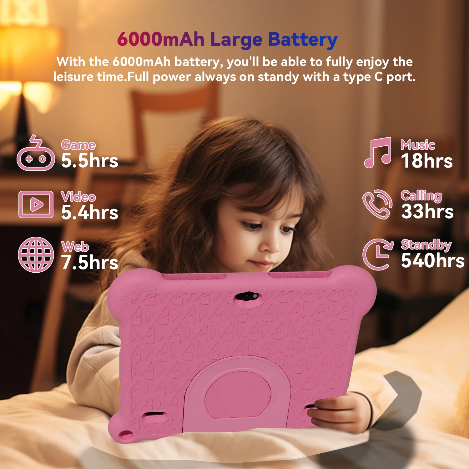 Adreamer Kid Tablet 10.1 Inch Android11 4Gb 64Gb Octa Core Kinderen Tablet Voor Kinderen 4G Lte Wifi Gps Met Kids-Proof Case 6000Mah