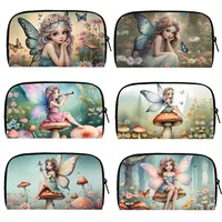 Cartoon Fairy Elf Butterfly Mushroom Print Wallet Women Purse ID Credit Card Key Money Phone Storage Bags Ladies Wallet 1
