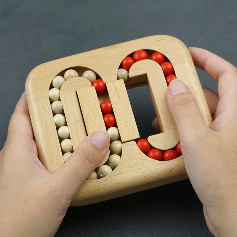 Magic Bean Cube Rotating Puzzle Wooden Brain Teaser Games stress Relief Gifts for Kids Adults Rompecabezas De Ingenio