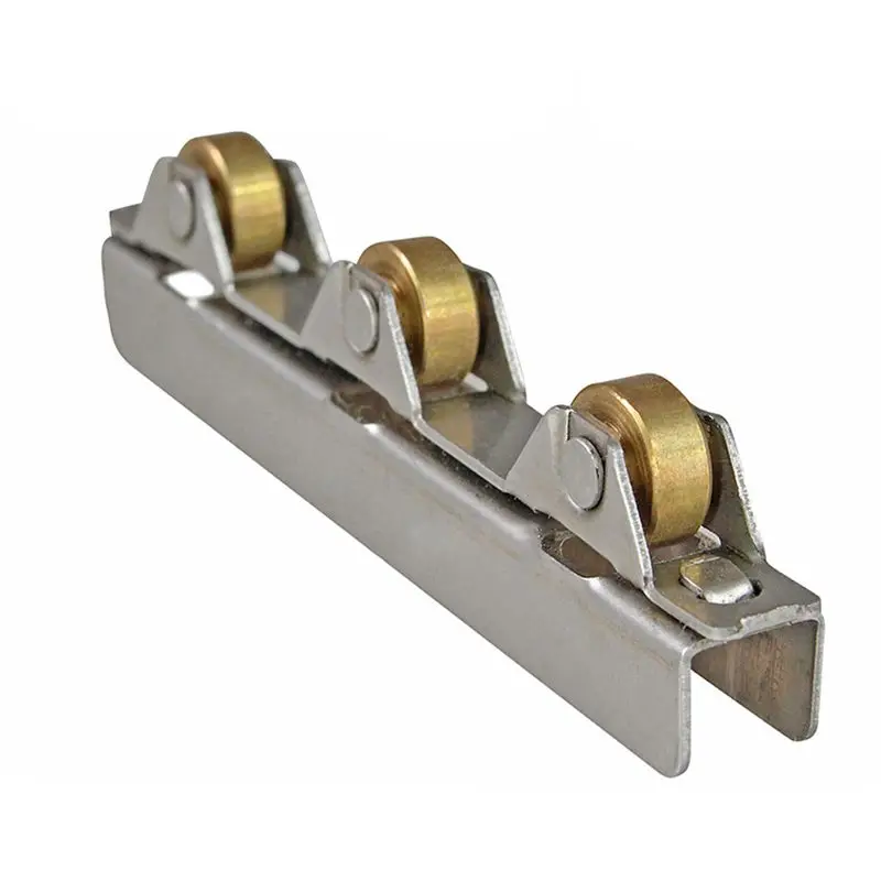 4PCS/Set Frameless Glass Door and Window Pulley 3 Copper Wheels For 8-10mm Thick Glass Sliding Glass Door Roller Assembly