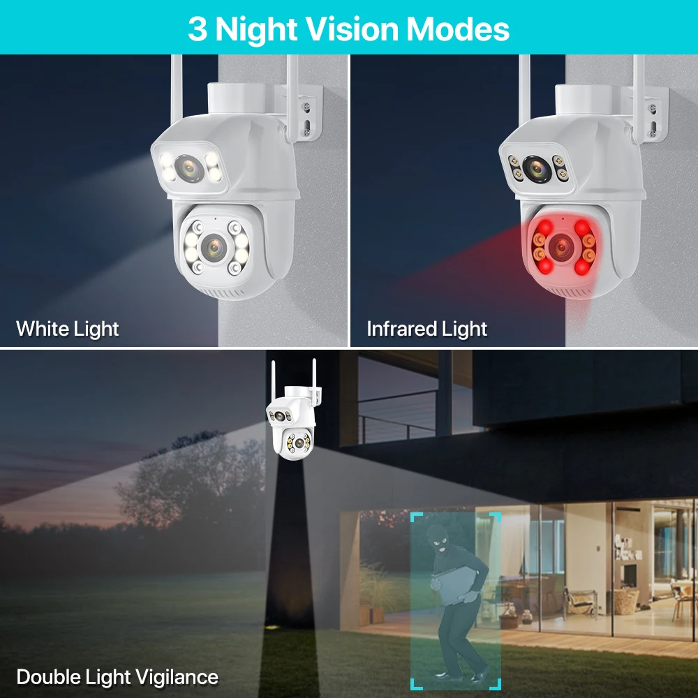 ߿ PTZ    ũ AI ü , Onvif P2P    ī޶, iCSee, 8MP 4K HD  IP ī޶