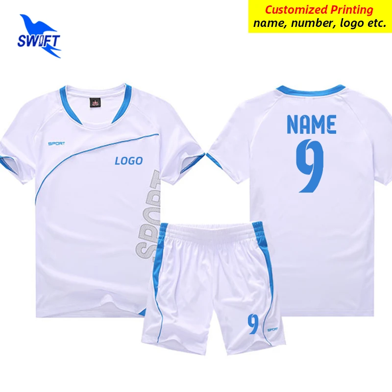 Mens Boys Football Jersey Suit team sport training soccer jersey set kids customize printing breathable short sleeve kits football uniform sports uniform sets