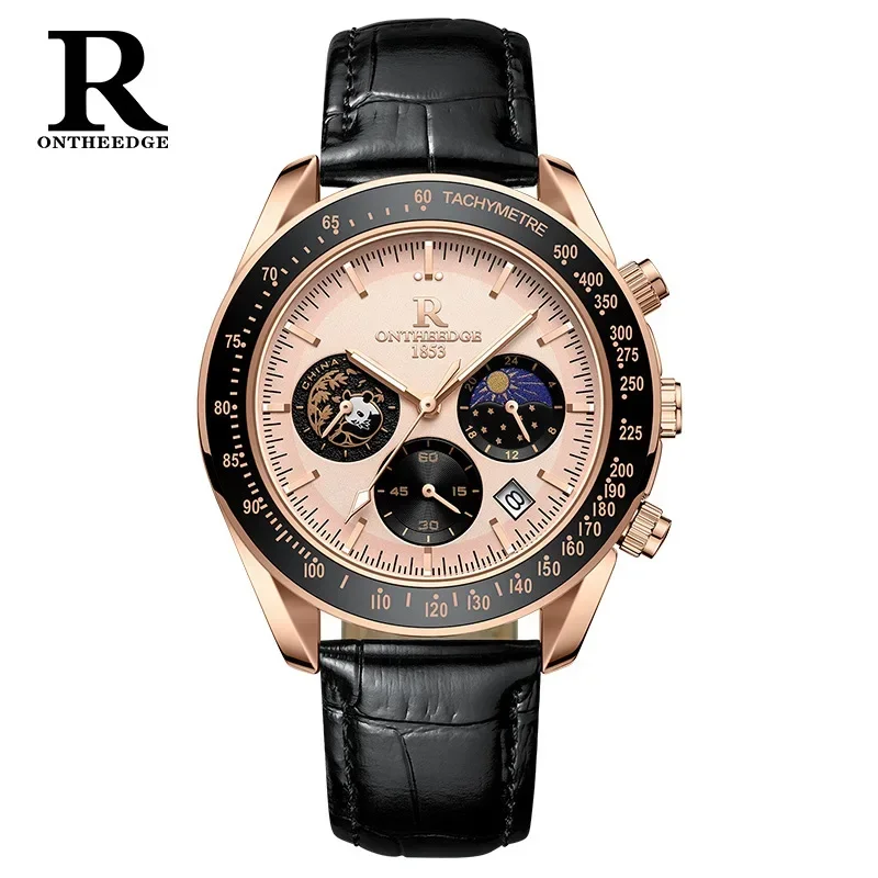 Top Brand Men's Business Wristwatch Panda Waterproof Luminous Date Week Watches Stainless Steel Quartz Men's Watch Male Reloj