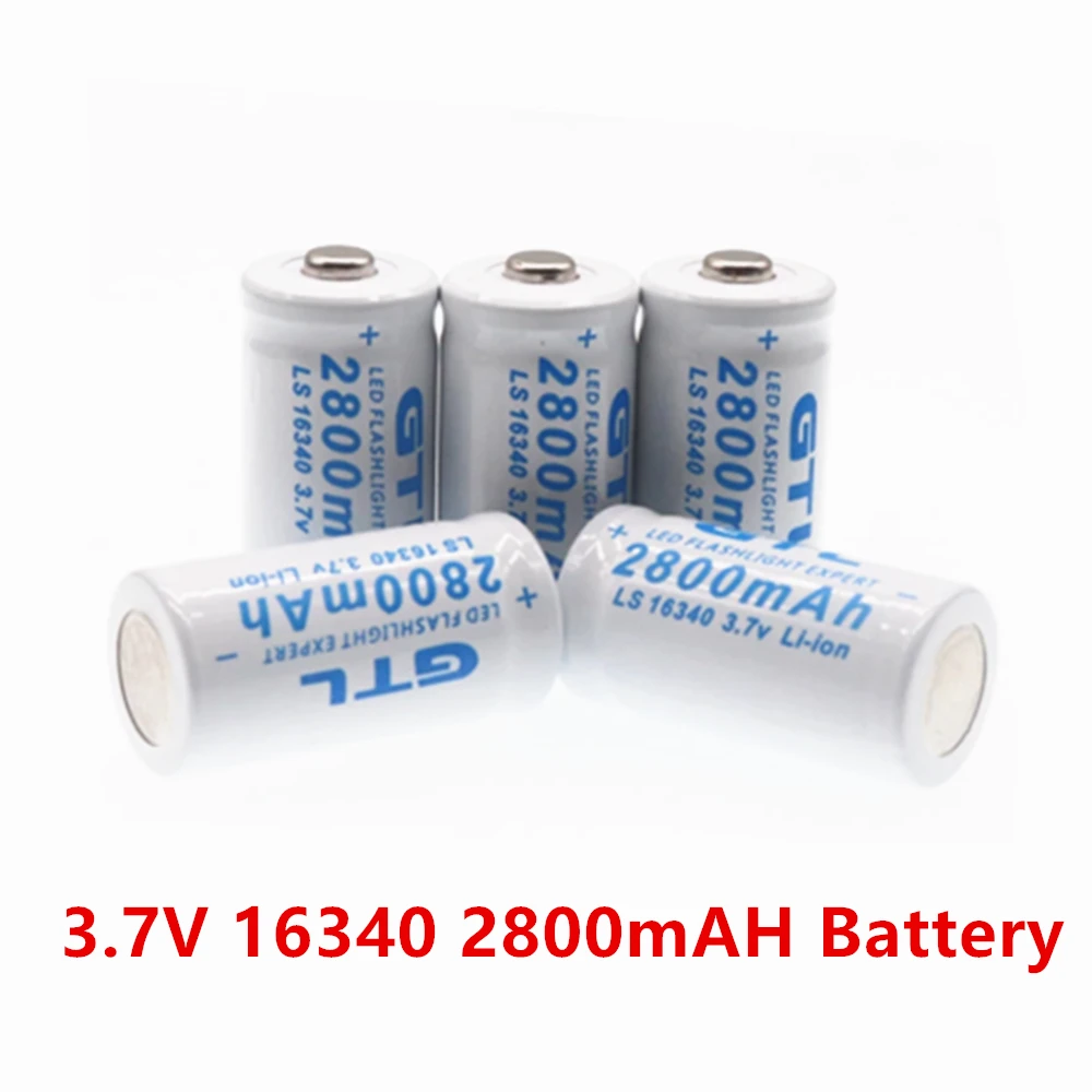 2PCS--Batterie Li-ion Rechargeable 3.7v 16340, 5800mah, Cr123a, Pour