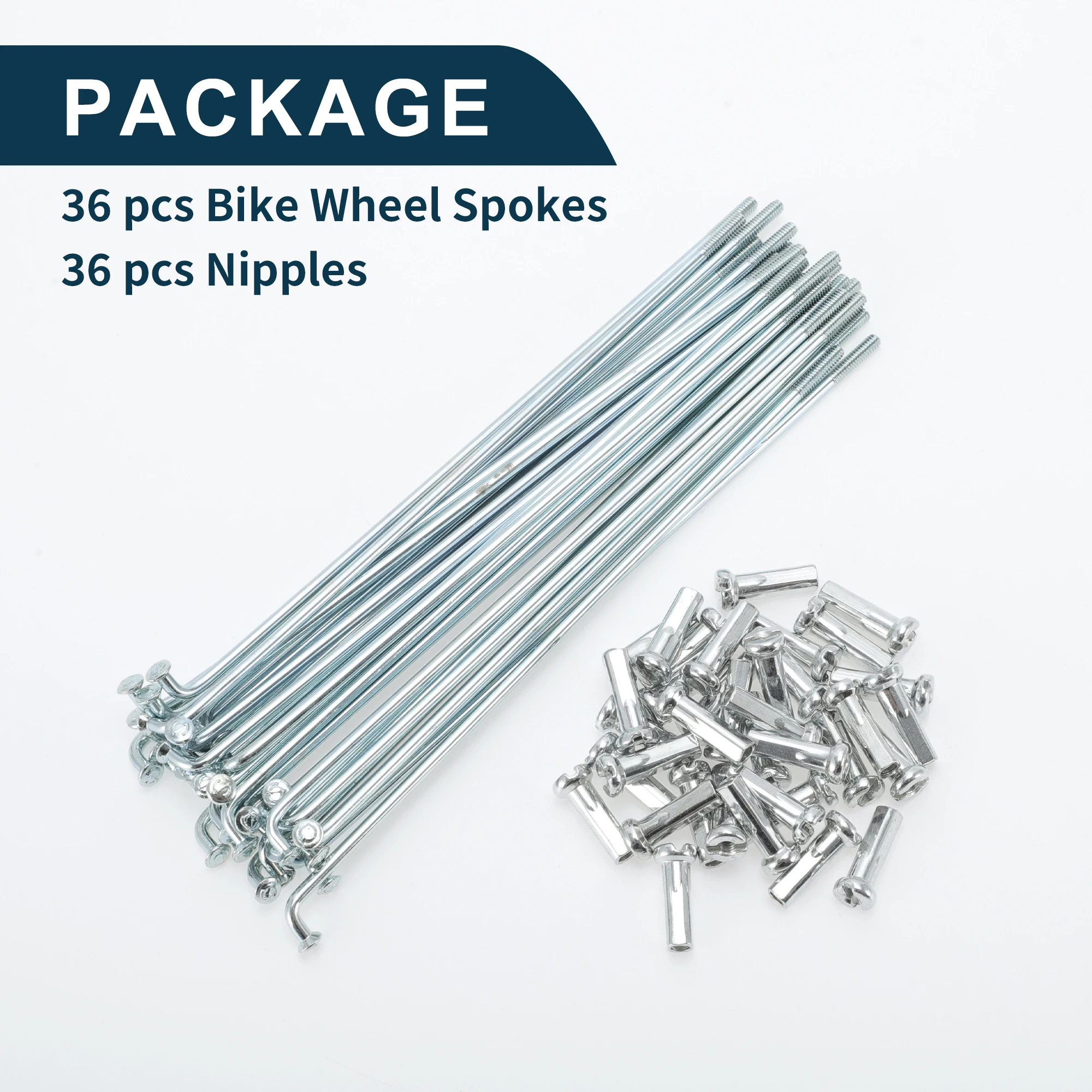 FOUNCY Lot de 36 rayons de vélo pour jante de roue à rayons de vélo, 14 g, courbure en acier avec 253 mm-294 mm (couleur : 259 mm