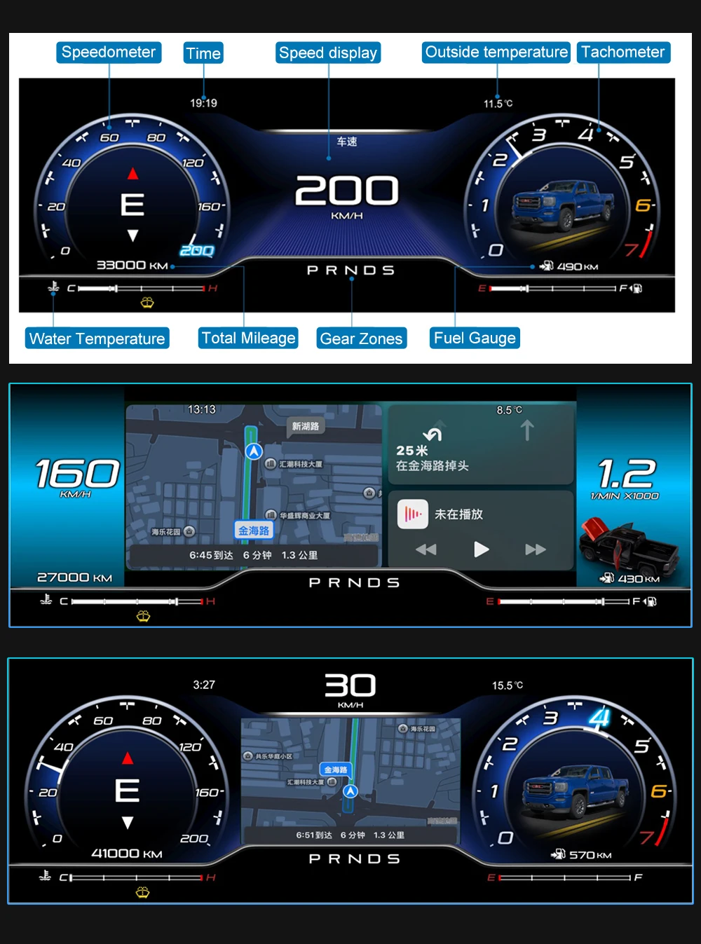 Digital Instrument Cluster For Chevrolet Suburban Tahoe Silverado GMC SIERRA Yuk