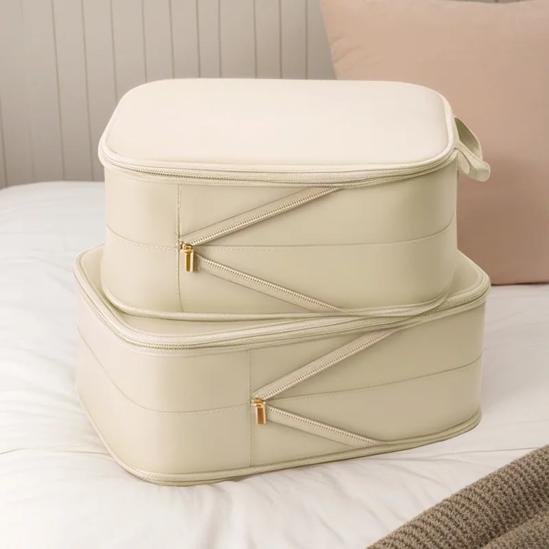 Compression Storage Bags for Clothes Travel Suitcase Organizer with Satin Fabric Portable Waterproof Down Jacket Packing Bags 4