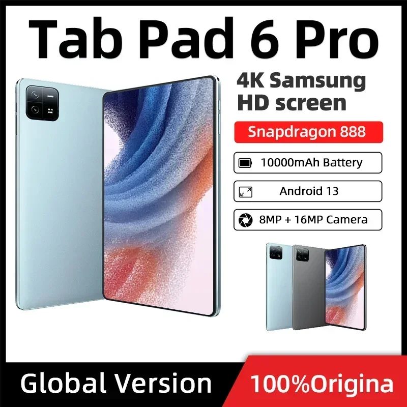 

2024 Original Global Version Pad 6 Pro Snapdragon 888 Xioami Tablet PC Android 13 11inch RAM 16GB+ROM 512GB 5G WIFI HD 4K Mi Tab