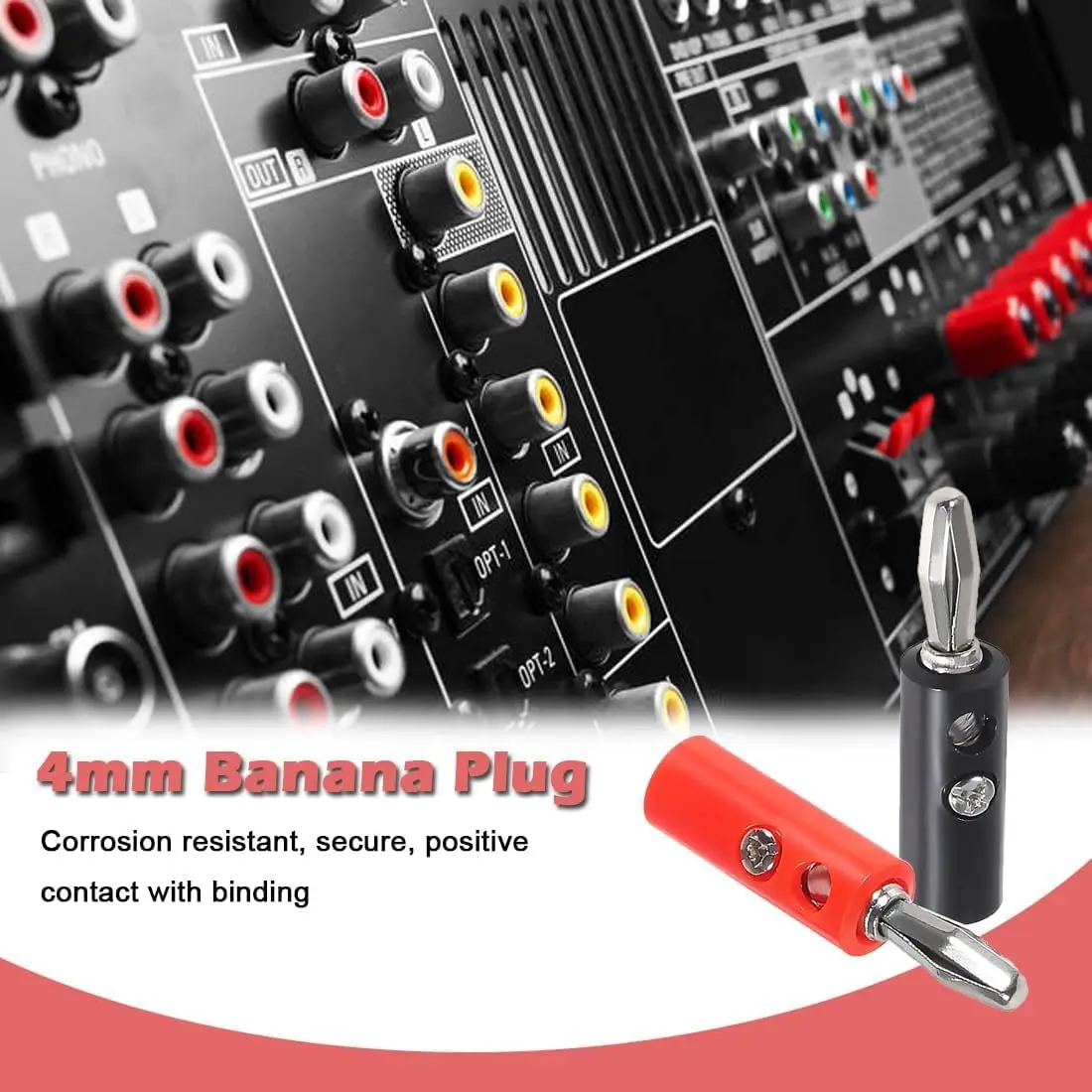 4mm Audio Jack Amplifier Adapter Banana Plugs Connectors for Speaker Wire 4mm Speaker Banana Plugs Open Screw Type Plug