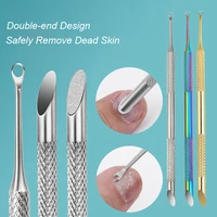 Nail Circle Beveled Head Stainless Steel Cuticle Pusher Nail Art Sanding Tablet Manicure Sticks Tool for Salon Nails Accessories 1