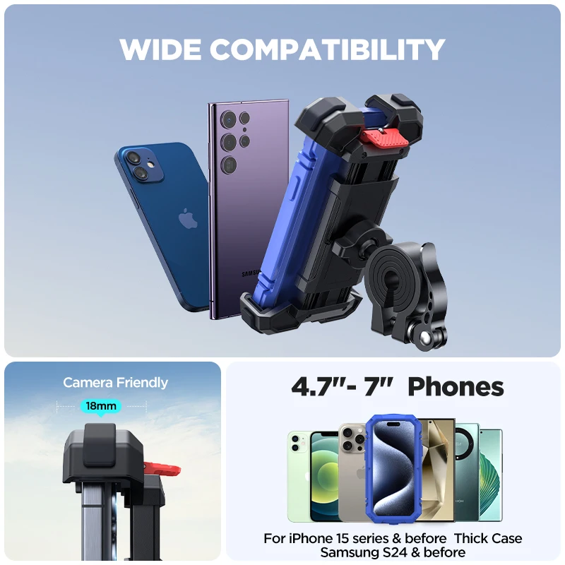 Supporto Per Cellulare Da Bici E Moto Lucrave – Universale Con Rotazione 360° E Blocco Di Sicurezza Per IPhone E Smartphone Fino A 7 Pollici
