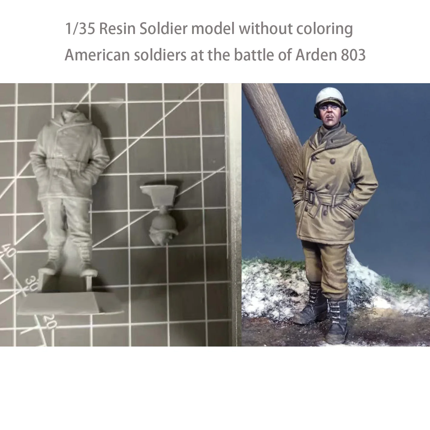 

1/35 Resin Soldier model without coloring American soldiers at the battle of Arden 803