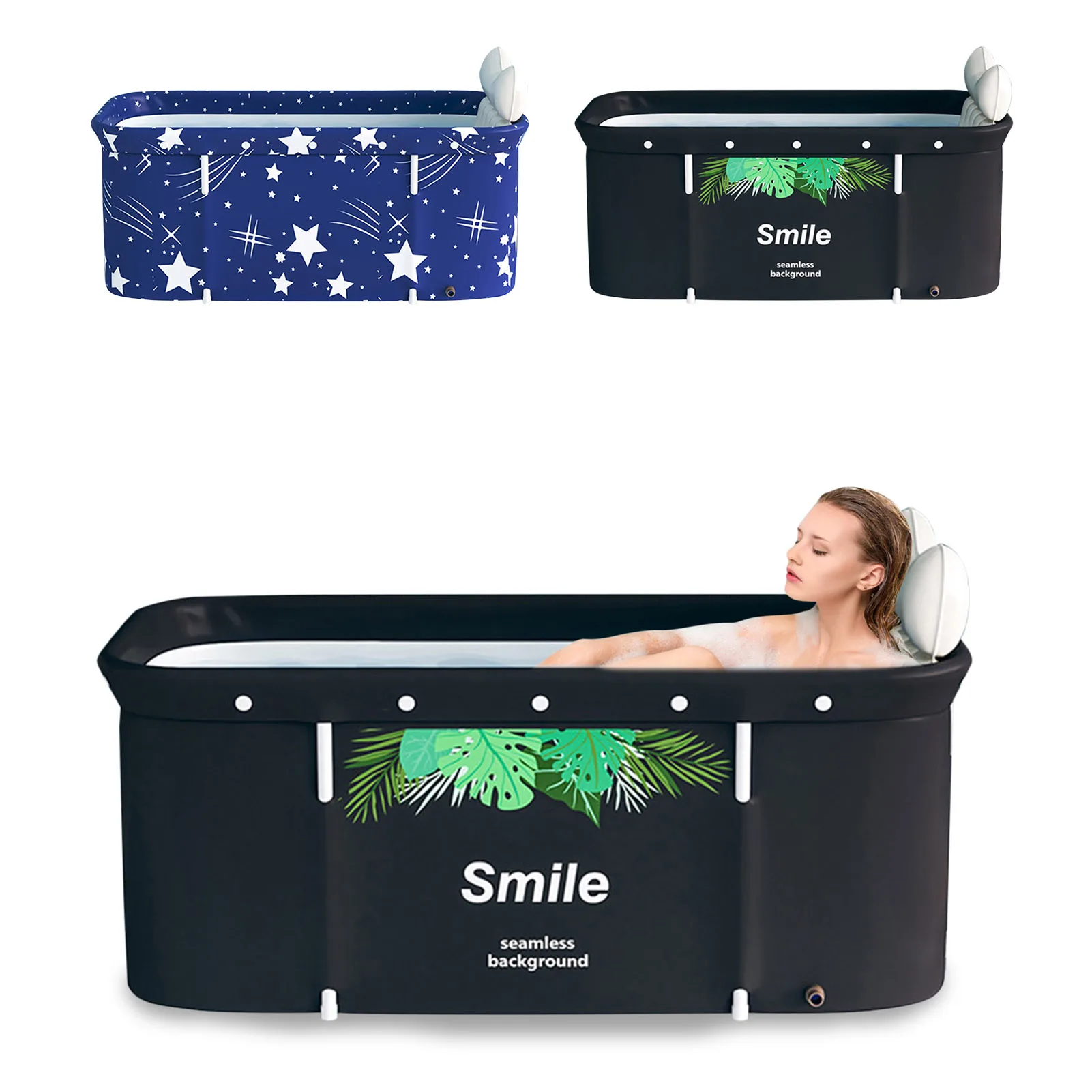 Nordic Style Foldable Bathtub Portable Waterproof Thickened Adult Family Spa Bathtubs Large Size Household Bathing Bucket