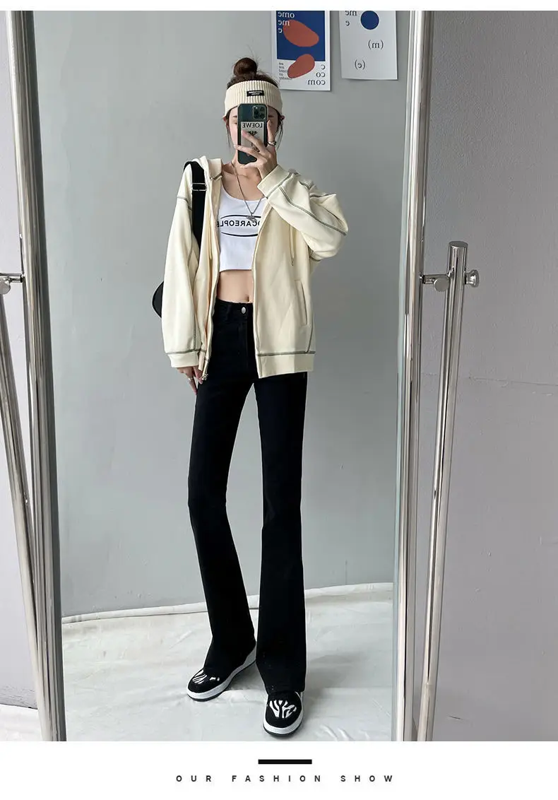 Women High Waist Flared Jeans Sexy Denim Pants Streetwear Stretch Capris Female Fashion Joggers Trousers ksubi jeans