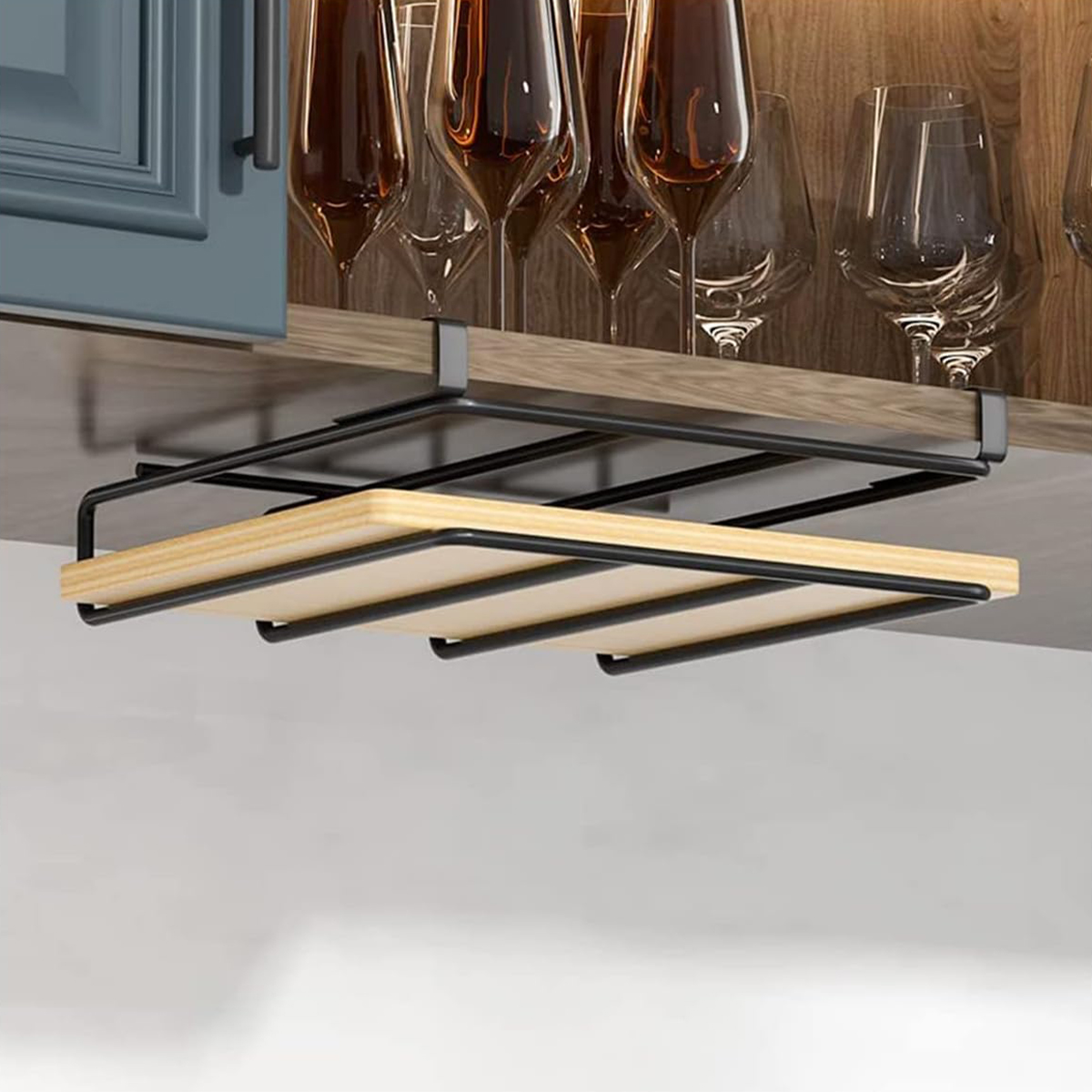 Stainless Steel Perforated Kitchen Hanging Cabinet Cutting Board Hanging Rack Paper Towel Rack Pot Cover Kitchen Storage