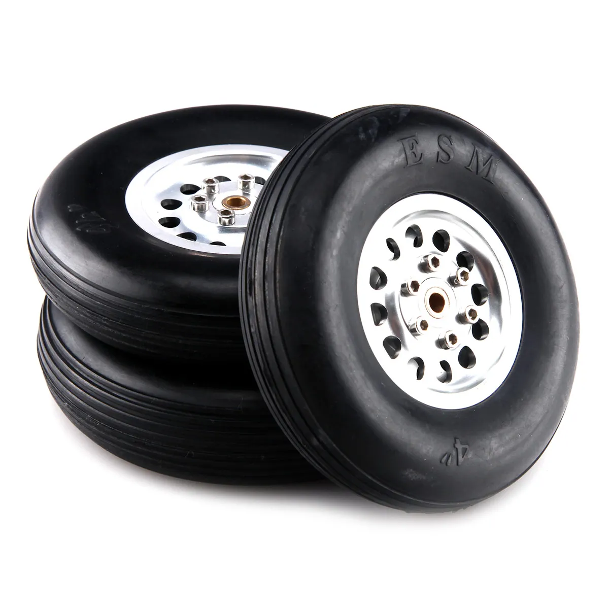 for RC Model Airplane 2 units 1.50" Rubber Wheel Tire with Plastic Hub 