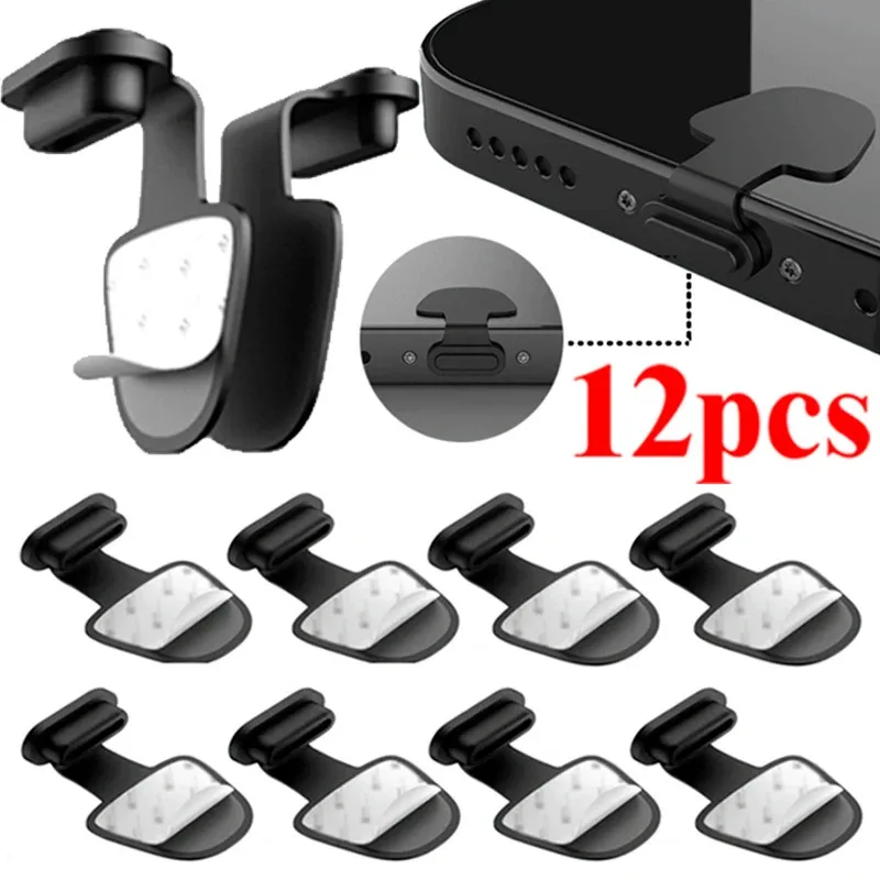 USB C 실리콘 먼지 방지 플러그 세트(청소 브러시 포함), 타입-C 안드로이드 휴대폰용 먼지 방지 충전 포트 스토퍼 캡 보호기