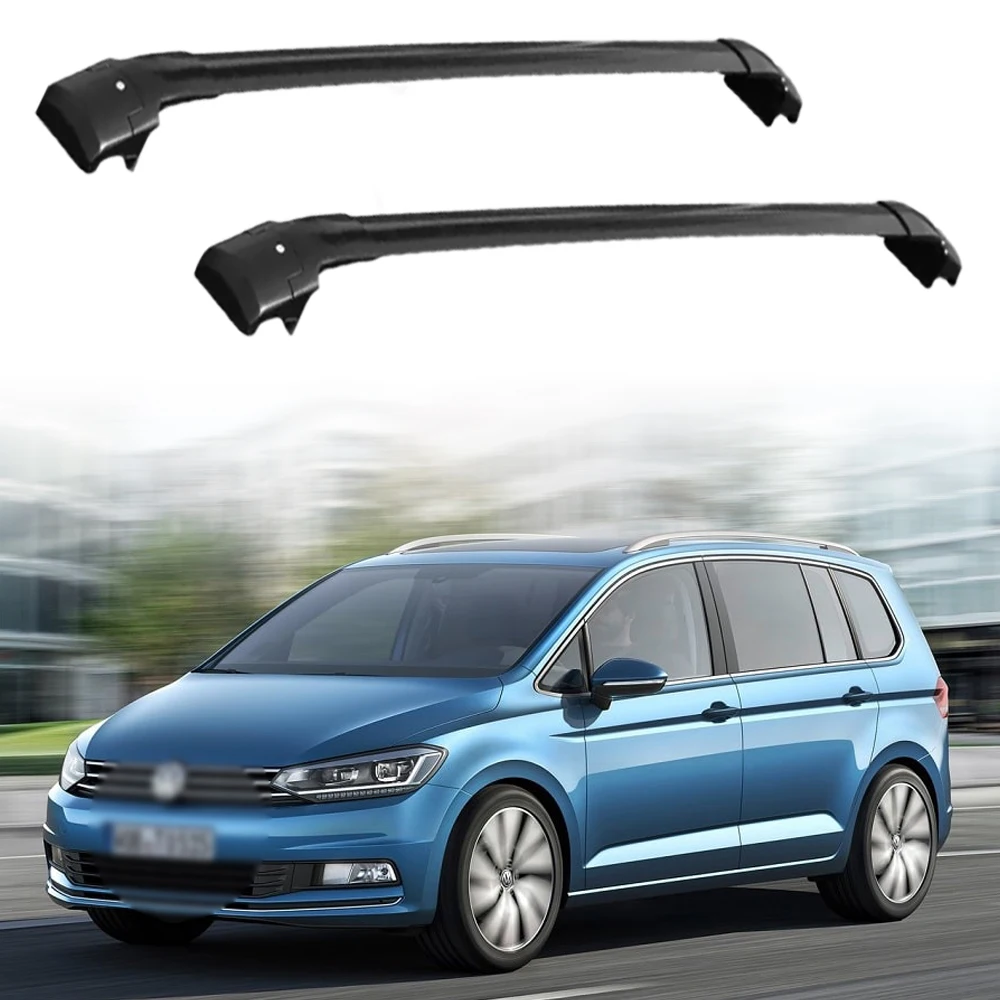 Volkswagen Touran 2 (5T) Roof Rack Cross Bars - Grey Aluminium, Hook-On Style (2015-2025)