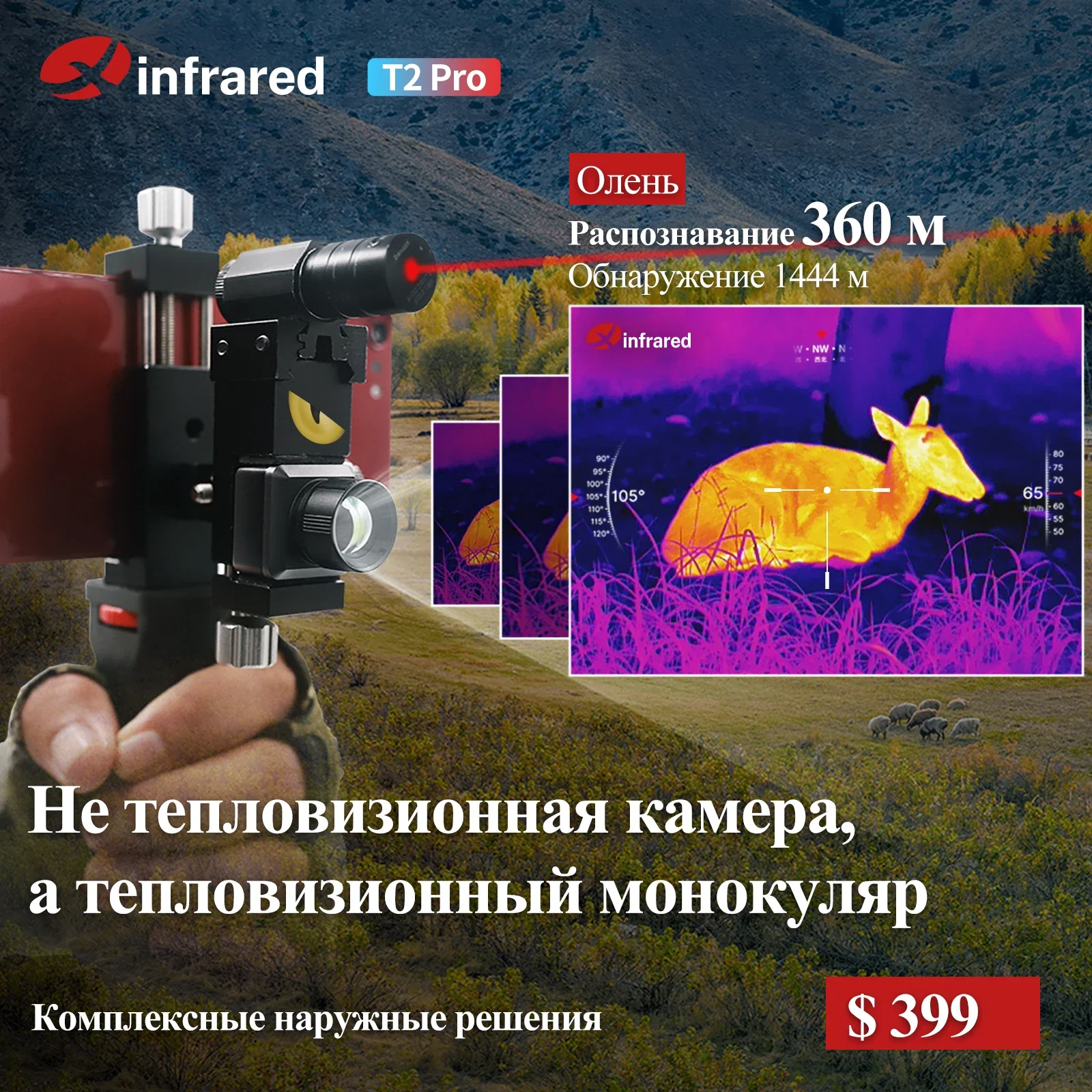 Фото Тепловизор T2Pro для охоты, Монокуляр с инфракрасным ночным видением №2