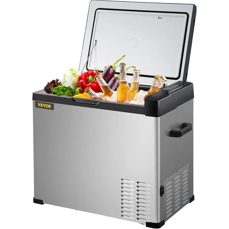 VEVOR 12 Volt Refrigerator Portable Refrigerator (-4℉~68℉) With APP Control Car Compressor Fridge Cooler 12V/24V DC and 53Quart
