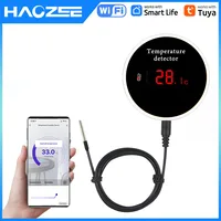 Haozee Tuya Smart WIFI Thermometer With External Temperature Probe USB Charge or Rechargable Battery