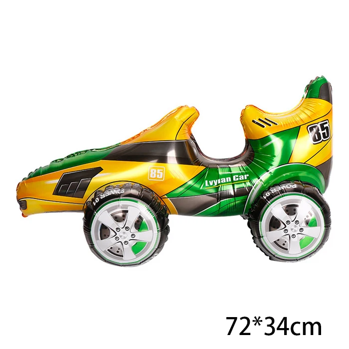 Globo de aluminio con forma de coche de dibujos animados en 3D, para carreras, coches, excavaciones, trenes, regalo para baby shower, decoraciones para fiestas de cumpleaños, juguetes para niños, glob