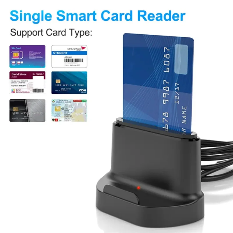 AAAEL-USB 스마트 카드 리더기 ATM 세금 신고 카드 리더기 휴대용 편리한 카드 리더기
