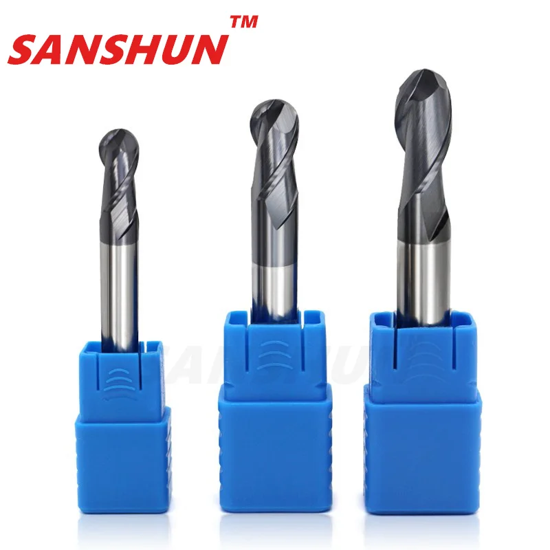 

Milling Cutter Alloy Coating Tungsten Steel Tool Cnc Maching Hrc50 Ball Nose Endmills SANSHUN Top Milling CutterMachine Endmill