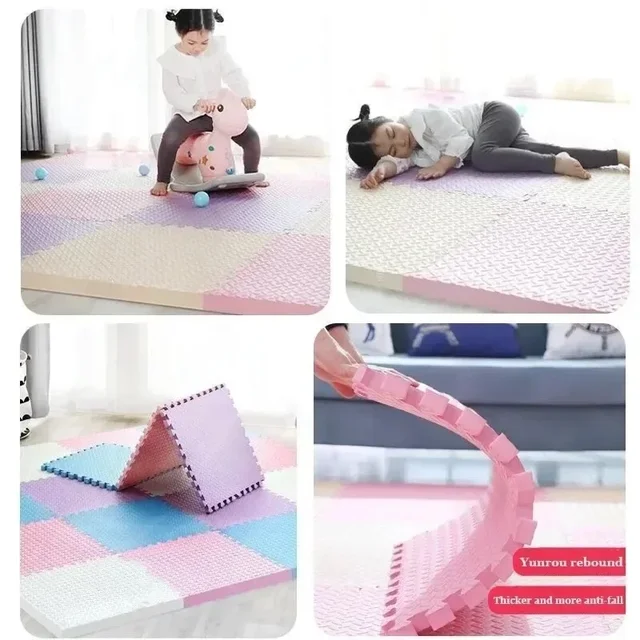 30*30cm Sports Gym Mat Protection EVA Leaf Grain Floor Mats Yoga Fitness Non-Slip Splicing Rugs Thicken Shock Room Workout 3